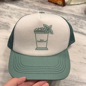 Old Forester Green and White Trucker Hat